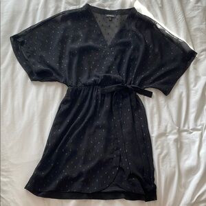 EXPRESS Party Wrap Dress - Black